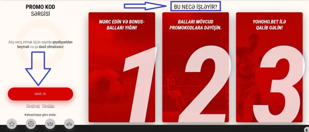 Yohoho.Bet Promo Kodundan istifadə