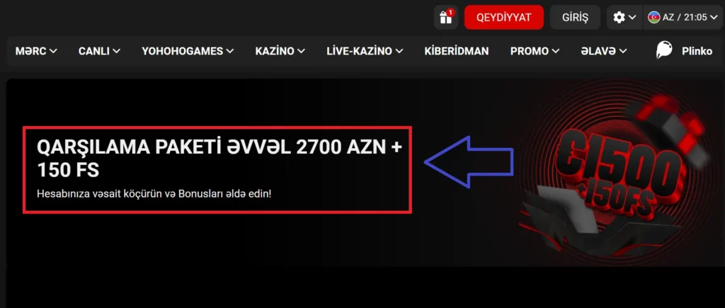 Casino Xoş gəlmisiniz Paketi haqqında ətraflı məlumat